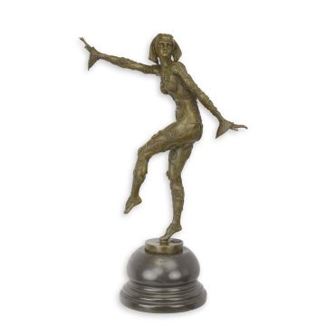 A BRONZE SCULPTURE OF A DANCING SISTER