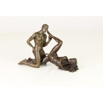 A PAIR OF EROTIC BRONZE SCULPTURES