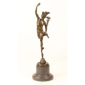 EEN BRONZEN BEELDHOUWWERK VAN "MERCURY"