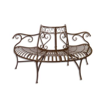 A DEMI ROUND IRON TREE BENCH