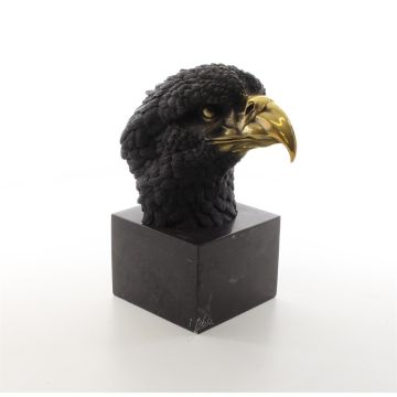 Bronzen beeld van een adelaarskop