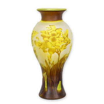 A CAMEO GLASS BALUSTER VASE 'DRAGONFLY'