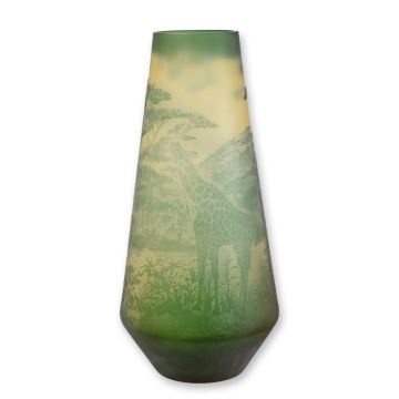 A CAMEO GLASS VASE 'GIRAFFE OF THE SAVANNAH'