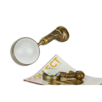 A HAND-LENS WITH SKULL HANDLE