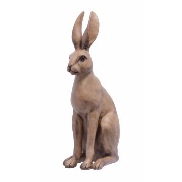 A RESIN FIGURINE OF A SITTING HARE