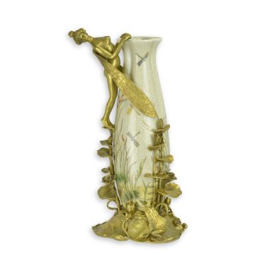 A BRONZE MOUNTED PORCELAIN VASE