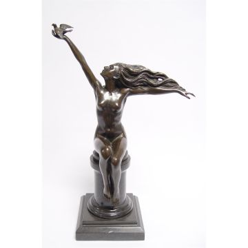 A BRONZE SCULPTURE CALLED THE CARRIER PIGEON