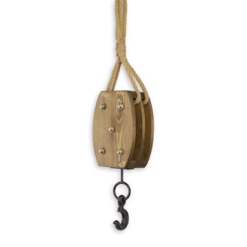 A WOODEN LIFTING HOOK