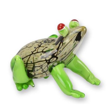A MURANO STYLE GLASS FIGURINE OF A FROG