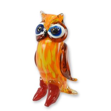 A MURANO STYLE GLASS FIGURINE OF AN OWL