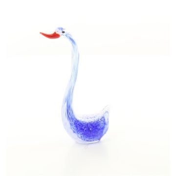 A MURANO STYLE MINIATURE GLASS FIGURINE OF A SWAN