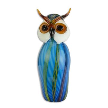 A MURANO STYLE GLASS FIGURINE OF AN OWL