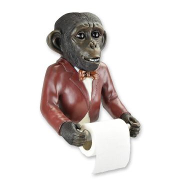 A RESIN MONKEY TOILET PAPER HOLDER