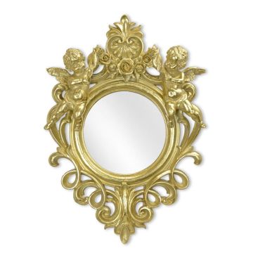 A RESIN FRAMED GOLD MIRROR
