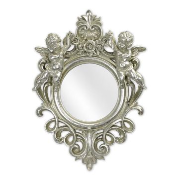 A RESIN FRAMED SILVER MIRROR