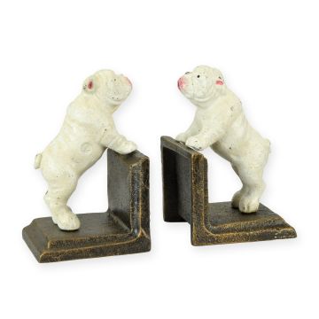 A PAIR OF CAST IRON BULLDOG BOOKENDS