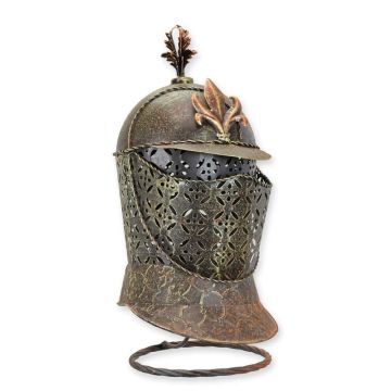 AN IRON GREAT HELM ON STAND (RX-369)