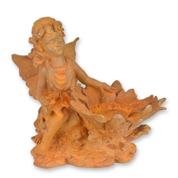 A RUSTY CAST IRON BIRDFEEDER