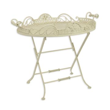 A WHITE IRON BUTLER TABLE
