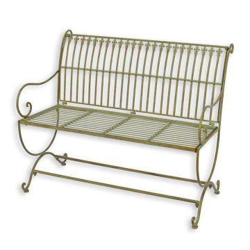 AN IRON BENCH - REDDISH GREEN