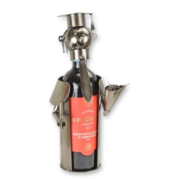A TIN BOTTLE HOLDER "GRADUATE"