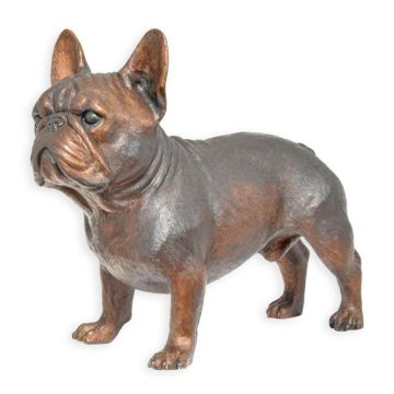 A BRONZE SCULPTURE OF A FRENCH BULLDOG