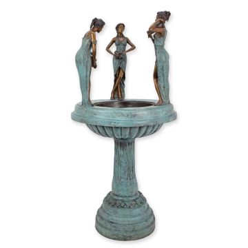 A BRONZE FOUNTAIN WITH 3 WOMEN