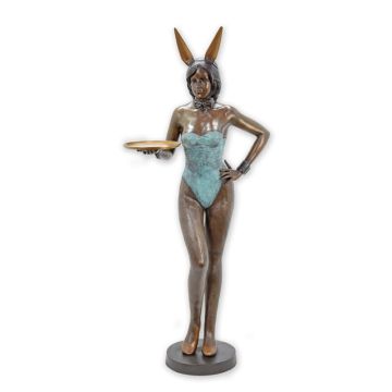 A BRONZE SCULPTURE OF A PLAYBUNNY