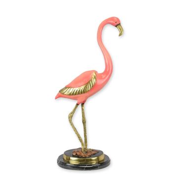 A BRONZE SCULPTURE OF A FLAMINGO
