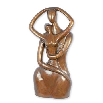 A MODERNIST BRONZE SCULPTURE OF AN EMBRACING COUPLE