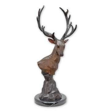 A BRONZE SCULPTURE OF A DEER HEAD