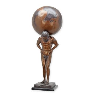 A BRONZE SCULPTURE OF ATLAS