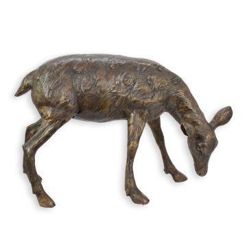 A BRONZE SCULPTURE OF A BABY DEER