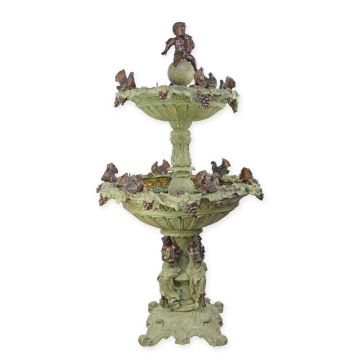 A TWO TIER BRONZE FOUNTAIN