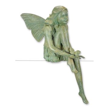 A BRONZE SCULPTURE OF A SEATED FAIRY