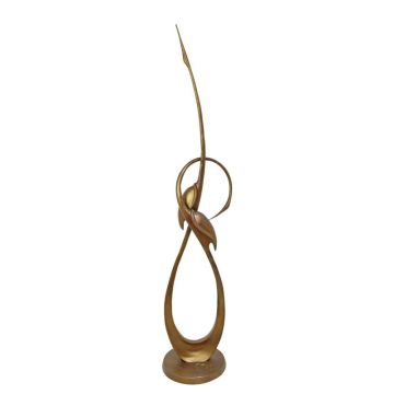 abstract bronzen beeld van twee kraanvogels
