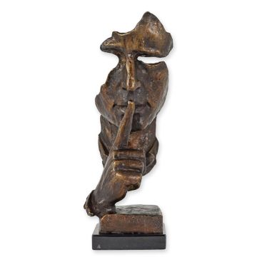 A BRONZE SCULPTURE "SPEAK NO EVIL"
