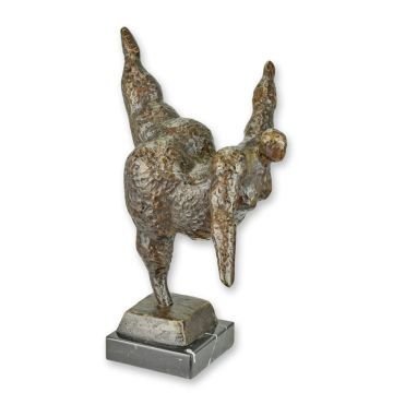 A MODERNIST BRONZE SCULPTURE OF A FEMALE NUDE DANCER