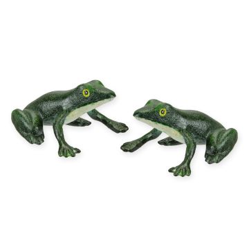 A PAIR OF CAST IRON FROGS
