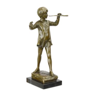 A BRONZE SCULPTURE OF PETER PAN