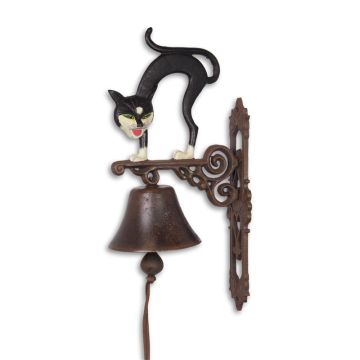 A PAIR OF CAST IRON FRIGHTENED CAT BELLS