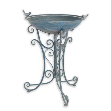 PAAR IJZEREN VOGELBADJES - OUD BLAUW