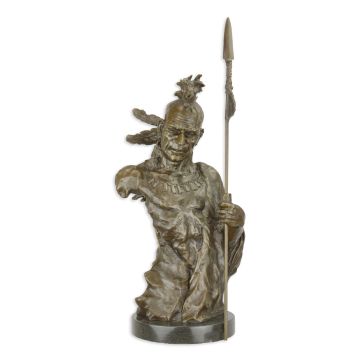 BRONZEN BEELD VAN EEN TORSO VAN EEN INDIAANSE KRIJGER