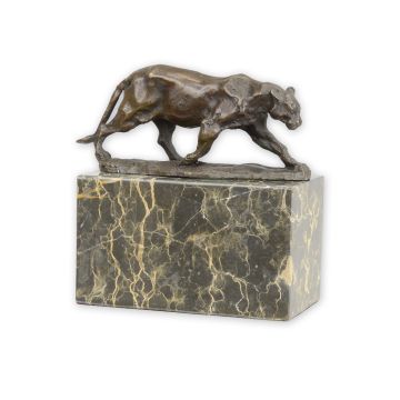 BRONZEN BEELD VAN EEN WANDELENDE PANTER