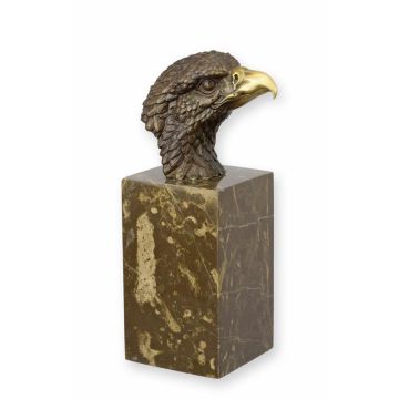 A BRONZE SCULPTURE OF AN EAGLE HEAD