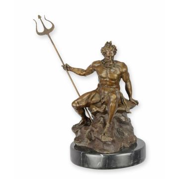 A BRONZE SCULPTURE OF NEPTUNE
