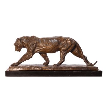 Bronzen sculptuur van een panter