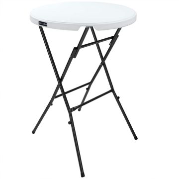 Statafel Wit Kunststof Ø72cm Inklapbaar