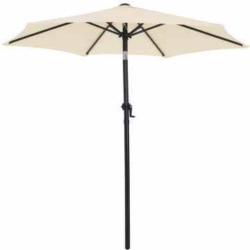 Parasol Fiji Beige Ø200cm UV-bescherming 80+ met Zwengel