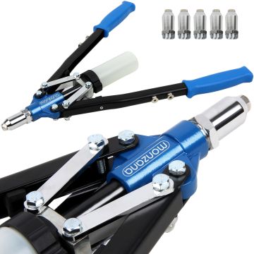 klinknagel gun met 5 mondstukken